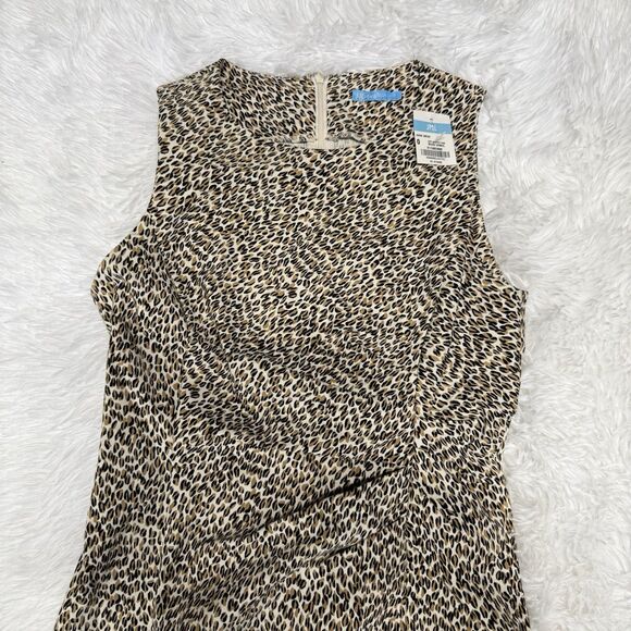 J McLaughlin Micro Animal Print Anne Sheath Dress Women Size 0 Sleeveless NWT - Picture 2 of 15